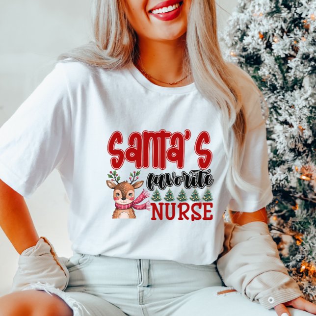 Camiseta Enfermeiro Favorito de Papais noeis Bonitos (Criador carregado)