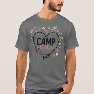 Camiseta Enfermeiro Floral Estetoscópio Enfermeiro Cardíaco