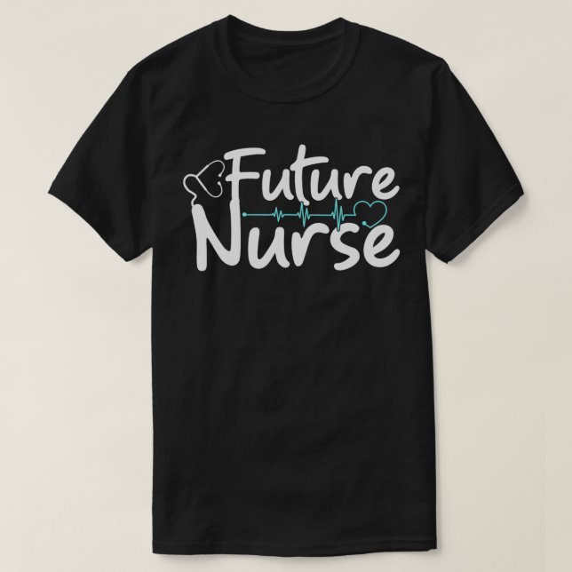 Camiseta Enfermeiro Futuro RN LPN Enfermagem Graduação de E (Frente do Design)