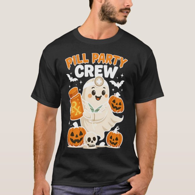 Camiseta Enfermeiro Ghost da Farmacovigilância da Equipe de (Frente)