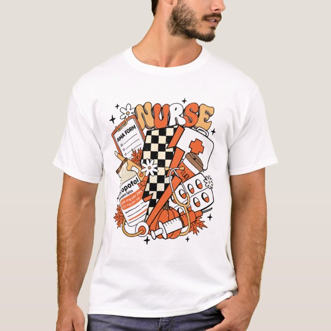 Camiseta Enfermeiro Halloween Fall (Frente)