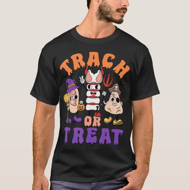 Camiseta Enfermeiro Halloween Ouvir Nariz Dose Trach Médico (Frente)