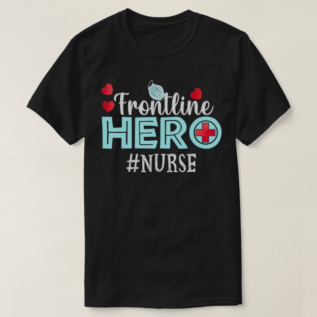 Camiseta Enfermeiro Herói da Frontline Trabalhadores Essenc (Frente do Design)
