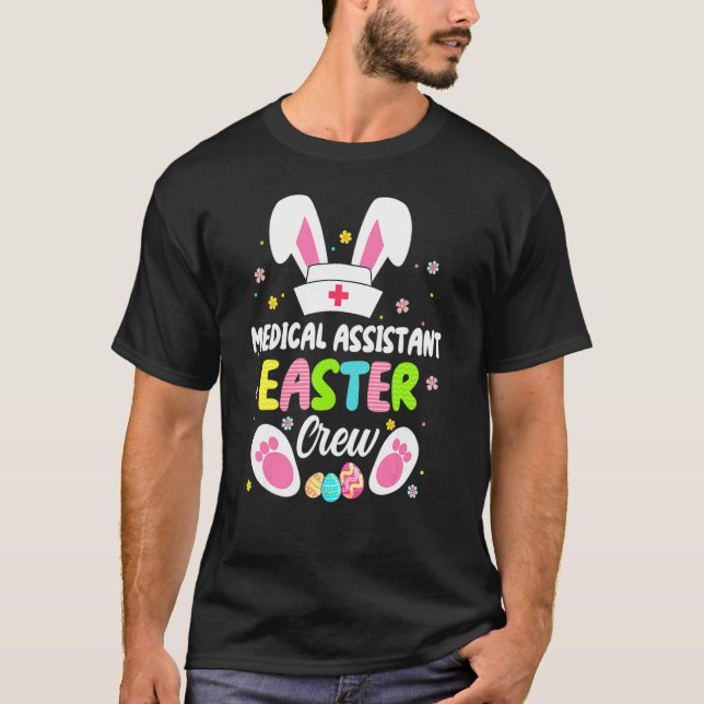 Camiseta Enfermeiro Hospital Bunny Pets Dia de Páscoa Ovo H (Frente)