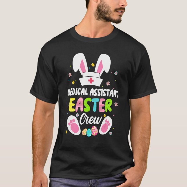 Camiseta Enfermeiro Hospital Bunny Pets Dia de Páscoa Ovo H (Frente)