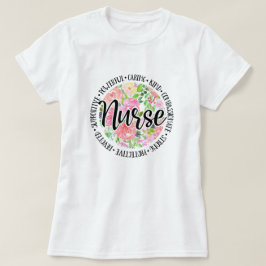 Camiseta Enfermeiro Inspiracional Floral