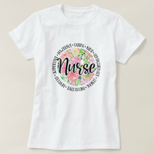 Camiseta Enfermeiro Inspiracional Floral