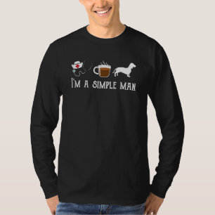 Camiseta Enfermeiro Masculino Tea Coffee Dachshund Wiener P