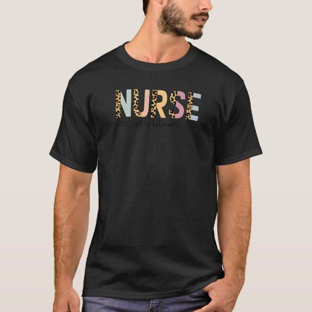 Camiseta Enfermeiro Média Leopard Cute Nurse Schoo (Frente)