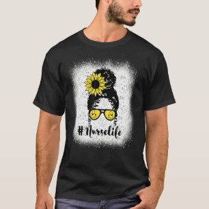 Camiseta Enfermeiro Messy Bun Enfermando A Vida Rn Lpn Cna 