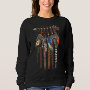 Camiseta Enfermeiro Nativo Americano Seta Caduceus Feather