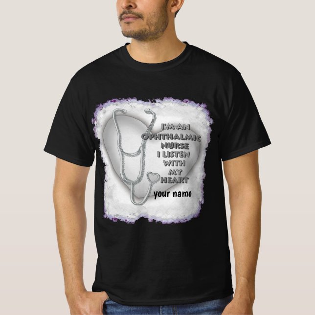 Camiseta Enfermeiro Oftálmico do Coração das cinzas (Frente)