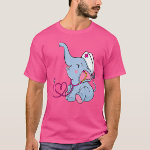 Camiseta Enfermeiro Pediátrico Elefante Para Bebê Com Stand