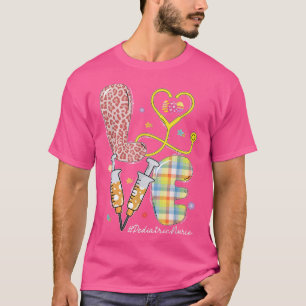 Camiseta Enfermeiro Pediátrico Estetoscópio Páscoa-leopardo