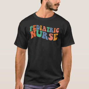 Camiseta Enfermeiro Pediátrico Retro Groovy Enfermeiro Estu