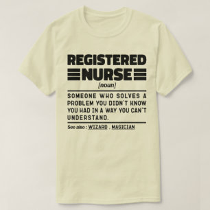 Camiseta Enfermeiro Registrado Serviço Médico de Saúde Noun