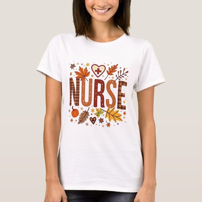 Camiseta Enfermeiro Retro Bble Letters Groovy (Frente)