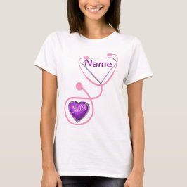 Camiseta Enfermeiro Super Stethoscope Glitter add Name