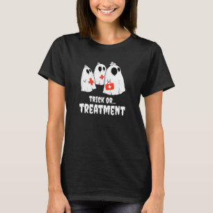 Camiseta Enfermeiro Trick Ou Tratamento De Halloween
