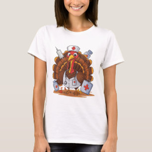 Camiseta Enfermeiro Turco Stethoscope Ação de Graças Caiu E