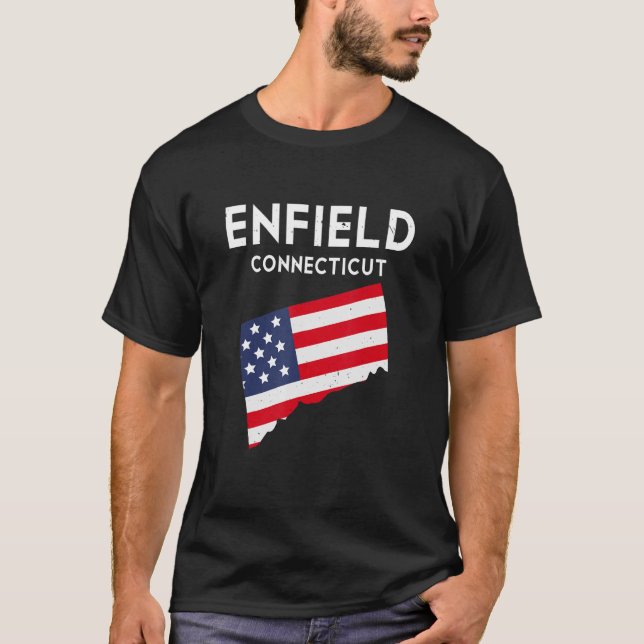 Camiseta Enfield Connecticut EUA State America Viagem Conne (Frente)