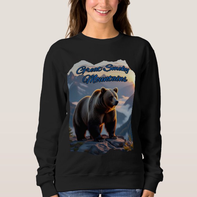 Camiseta Enfumaçado monta Urso Negro (Frente)