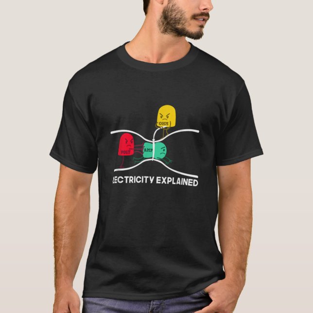 Camiseta Enganosa Eletricidade Explicada (Frente)