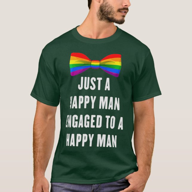 Camiseta Engayged Groom To Be  LGBT Gay Men Couple (Frente)