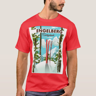 Camiseta Engelberg Suiça ski poster