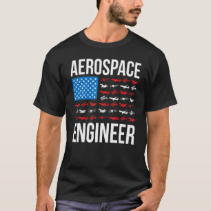 Camiseta Engenharia Aeroespacial Bandeira dos EUA Engenheir
