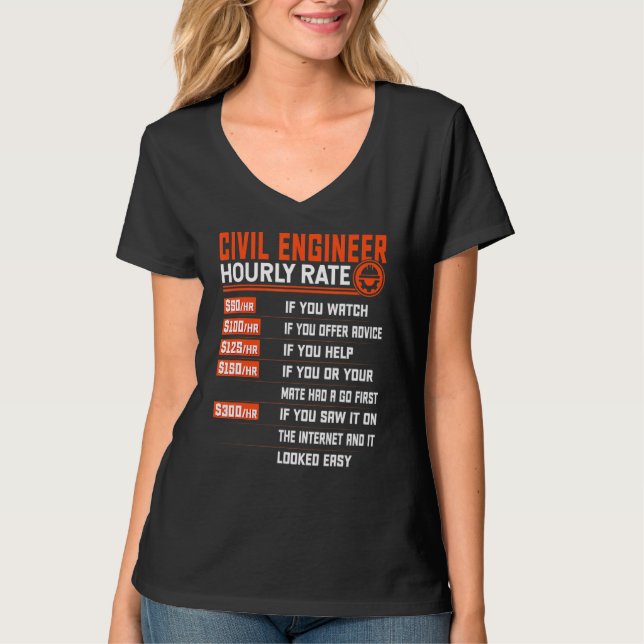 Camiseta Engenharia Civil de Taxa Horária E (Frente)
