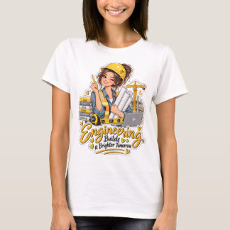 Camiseta Engenharia Constrói um Amanhã Mais Brilha