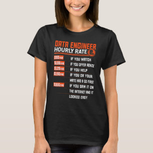 Camiseta Engenharia De Dados De Taxa Horária De Engenharia
