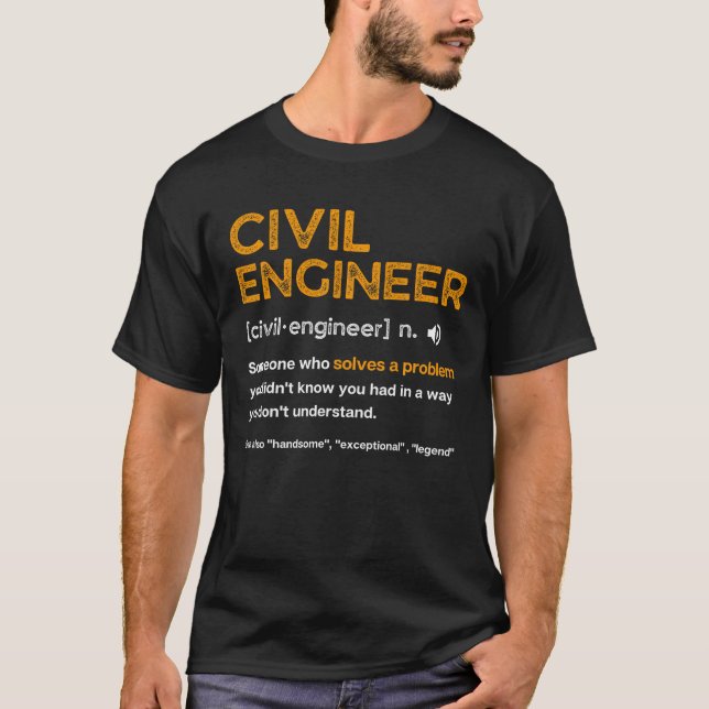 Camiseta Engenharia de Definição Funny Engenheiro Civil T S (Frente)