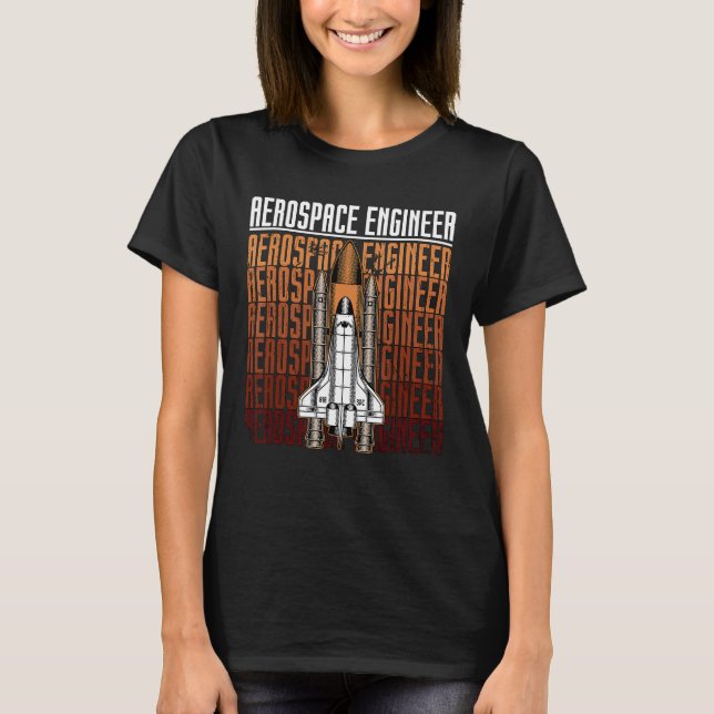Camiseta Engenharia de foguetes de espaço retrorreflector d (Frente)