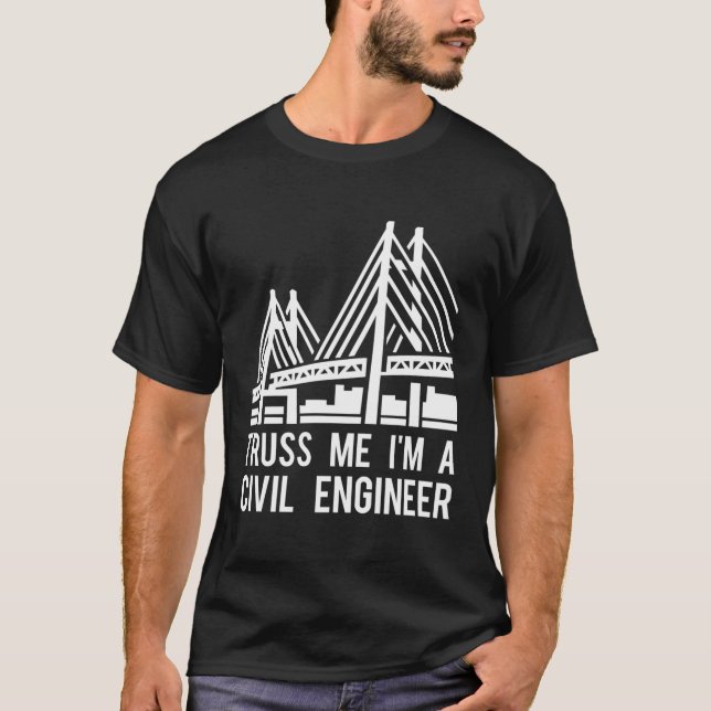 Camiseta Engenharia de ponte de Engenheiro civil (Frente)