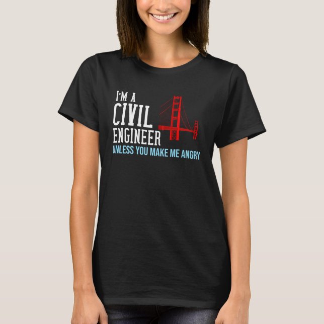 Camiseta Engenharia de ponte de Engenheiro civil (Frente)
