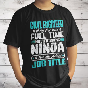 Camiseta Engenharia de Profissão de Cargo de Engenheiro Civ