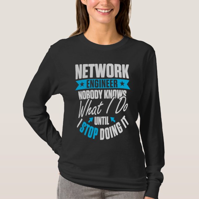 Camiseta Engenharia de Rede de Computadores Engenheiro de R (Frente)