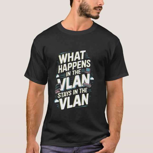 Camiseta Engenharia de Rede VLAN Engraçada (Frente)
