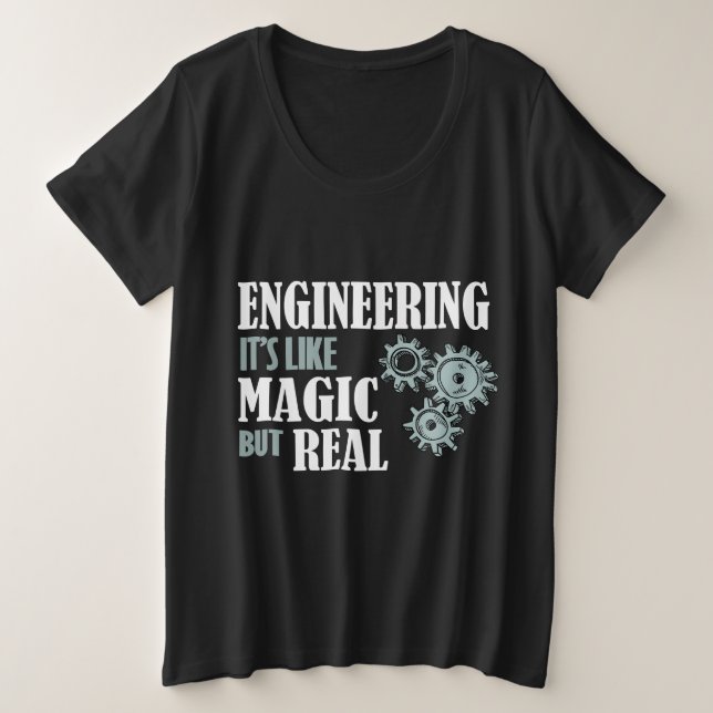 Camiseta Engenharia - É como Magia, mas Real (Frente do Design)