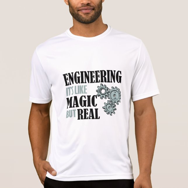 Camiseta Engenharia - É como Magia, mas Real (Frente)