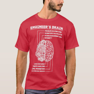 Camiseta Engenharia Engraçada do Cérebro do engenheiro