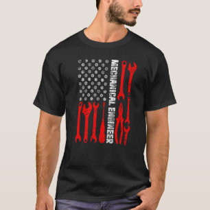 Camiseta Engenharia Engrenagem Engrenagem Bandeira EUA Enge