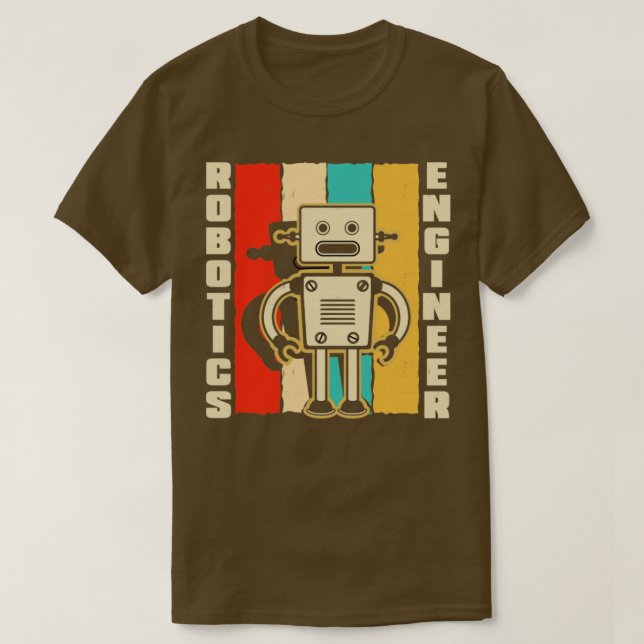 Camiseta Engenharia Robótica Robôs Humanoides Retro-Robótic (Frente do Design)
