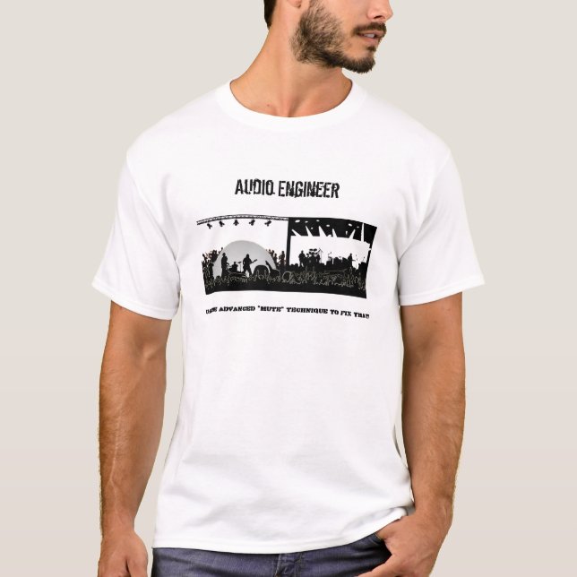 Camiseta Engenheiro audio - fixe-o com o "mudo " (Frente)