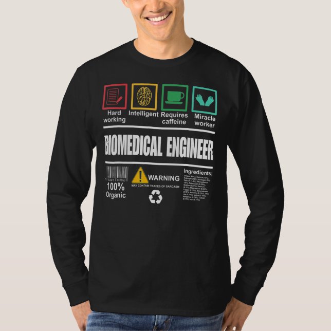 Camiseta Engenheiro biomédico Engenheiro engraçado  (Frente)