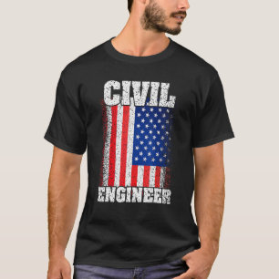 Camiseta Engenheiro Civil Americano Mulheres Patriotas Home
