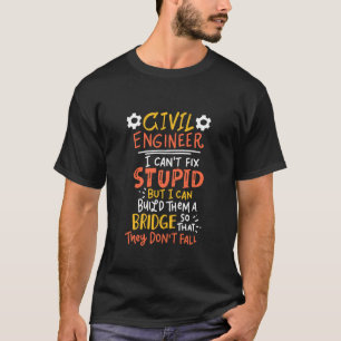 Camiseta Engenheiro Civil Constrói Ponte Engraçado Engenhar