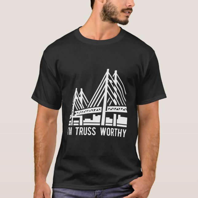 Camiseta Engenheiro Civil de Truss de Engenharia de Ponte (Frente)